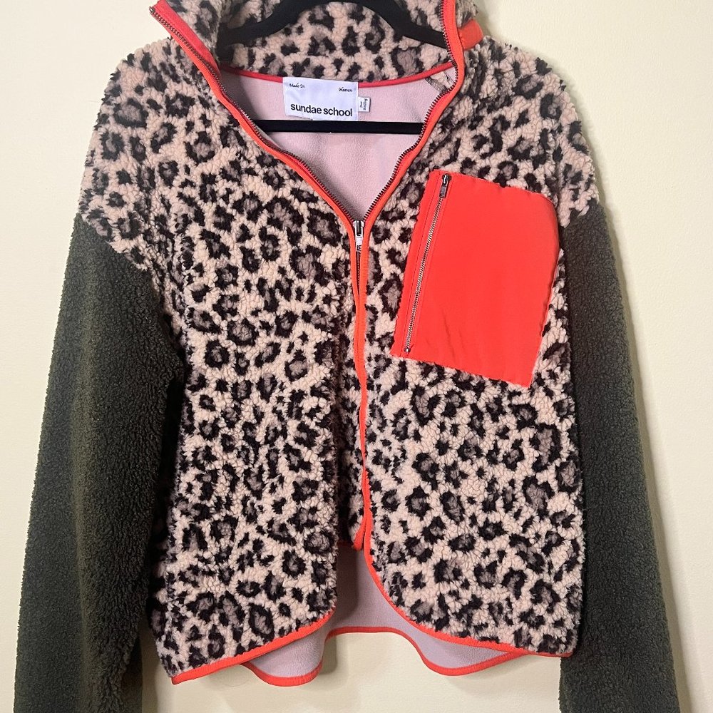 Sundae School Tiger Mom Leopard Fleece Zip Up